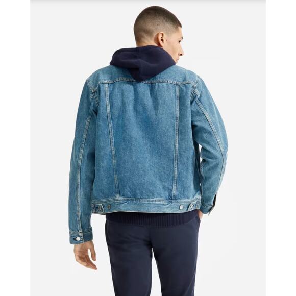 Everlane The Denim Jacket Uniform Classic Blue Casual Trucker Mens Size XXL - Picture 2 of 14